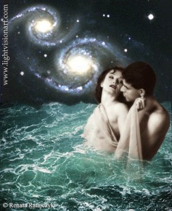 In Love with a Mermaid - creative photo-illustration depicting a couple in love.