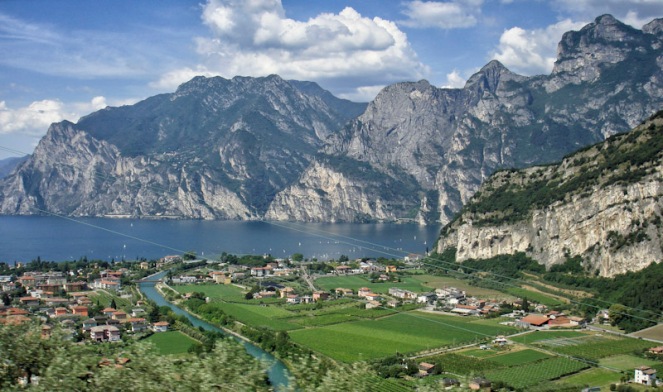 A view from the road while ascending to Lake Garda in Northern Italy. This picture was taken while traveling on the bus, so I am sorry for some blur in the front.