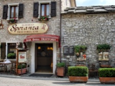 A restaurant in a little village of Spiazzi, in the Lake Garda area, Italy.